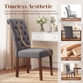 thumbnail image 4 of Upholstered Parsons Dining Chairs Set of 2, Button Tufted Kitchen Side Chair for Dining Room, Grey, 4 of 8