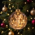 thumbnail image 3 of Lighted Christmas Ball Ornaments 2026, Lighted Angel Round - Rustic Holiday Ornament, 3D Acrylic Hanging Decorations for Xmas Tree, Mantel Wreath and Garland Accent for Winter Celebrations, 3 of 5