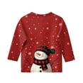 thumbnail image 3 of Girls Long Sleeve Crewneck Pullover Top with Festive Hanging Ornament Print for Holiday and Everyday Wear, 3 of 4