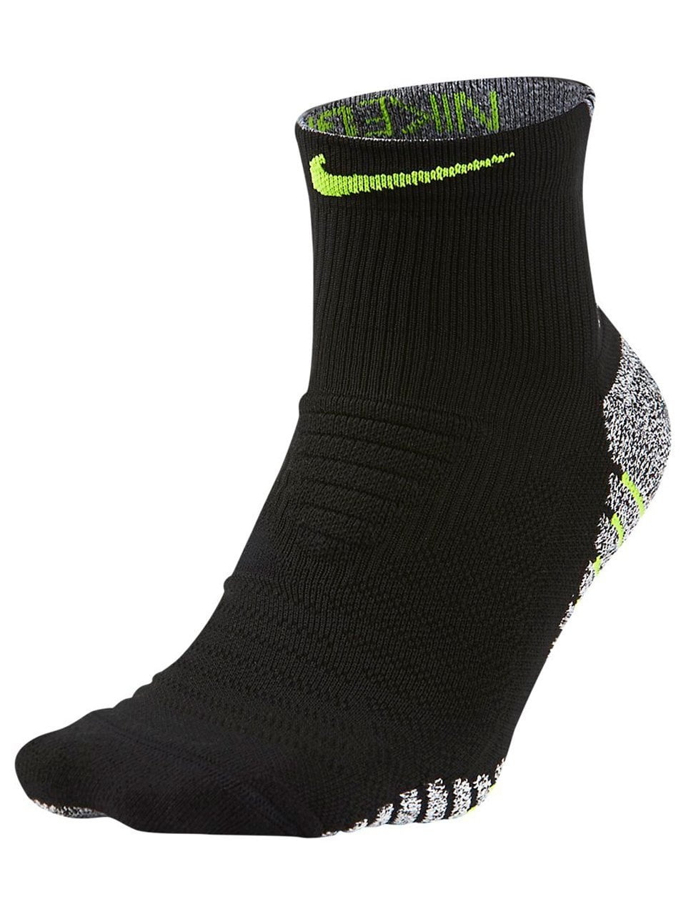 Nike Men's Lightweight NikeGrip Quarter/Mid Socks, Black/Volt, XL - Walmart.com