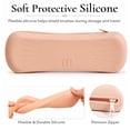 thumbnail image 4 of Mber Makeup Brush Bag, Zipper Makeup Brush Case, Silicone Makeup Brush Holder Travel Makeup Bag for Brushes, Travel Size Makeup Brush Pouch, Khaki, 4 of 5