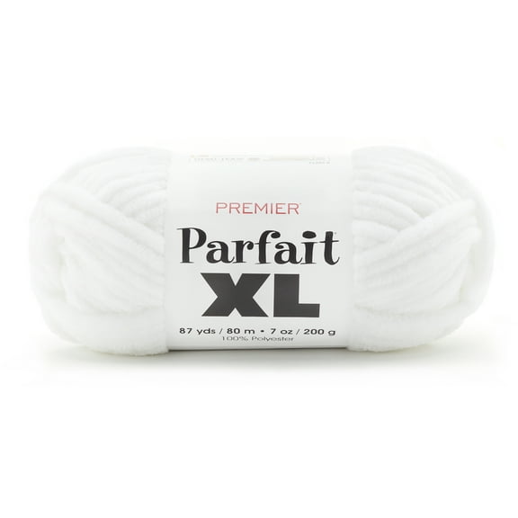 Premier Yarns Parfait® XL #7 Super Chunky Jumbo Chenille Yarn, White, 7oz 87yds