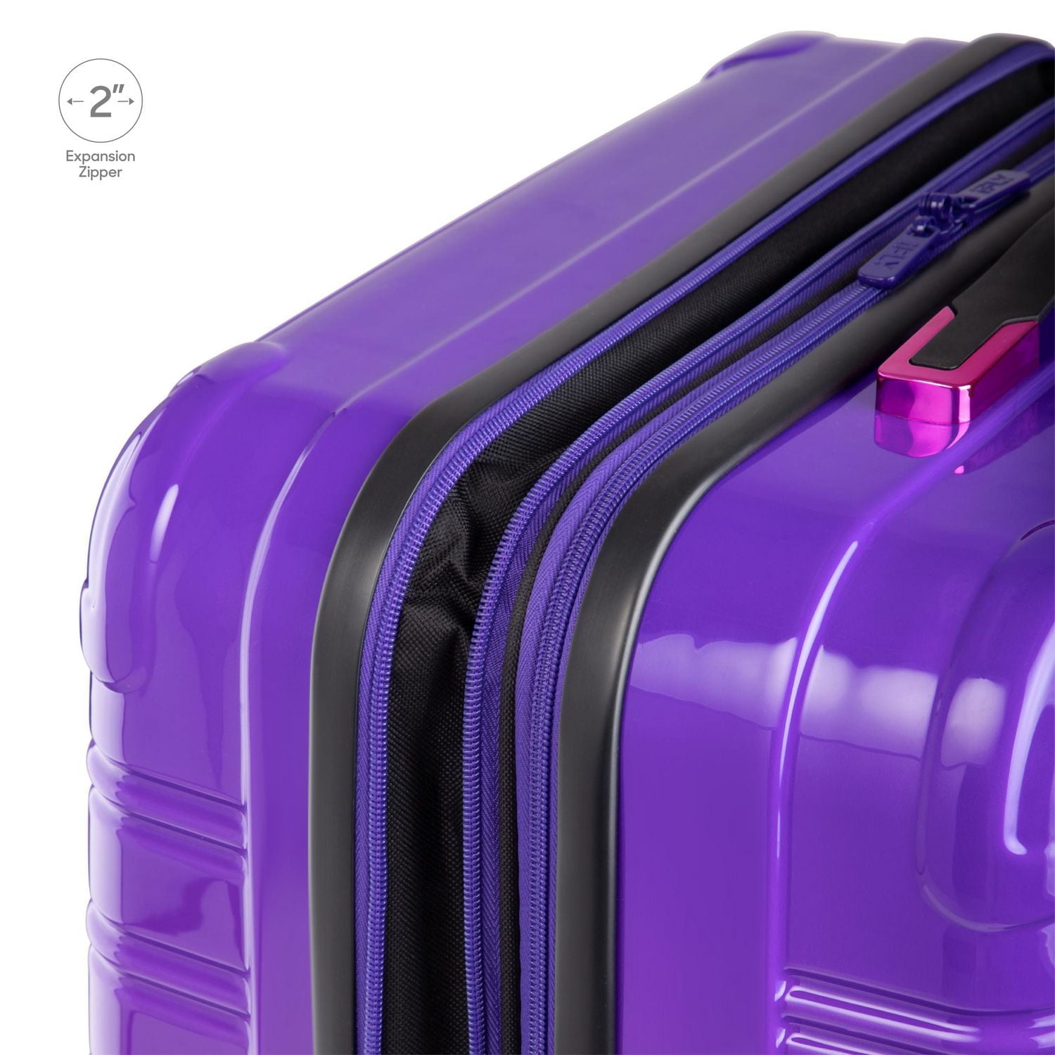 iFLY Hard Sided Fibertech Luggage 22", Midnight Berry