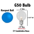 thumbnail image 3 of Novelty Lights 25 Pack G50 Outdoor String Light Globe Replacement Bulbs, Clear, E12/C7 Base, 7 Watt, 3 of 7