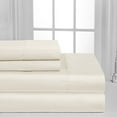 thumbnail image 2 of Oxford Collection 600 Thread Count Deep Pocket Egyptian Quality Cotton Solid Sheet Set (Queen, Ivory), 2 of 3