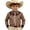 Coffee, variant on Boys Western Cowboy Button-Down Shirt, Long Sleeve Floral Print Casual Top, Kids Rodeo Style Blouse(Black2,6-7 Years)