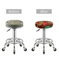 thumbnail image 5 of Fotbe X-mas and New Year Stool Covers Round,Waterproof Round Bar Stool Covers Bar Chair Covers Washable Stool Cushion Slipcover for 12-14 Inch Chair-12 inch, 5 of 7