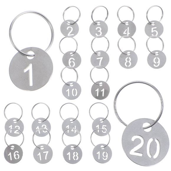 Greenadscape 20Ud Etiquetas Rectangulares Numeradas De Acero Inoxidable En Color Plata Para Taller Y Oficina