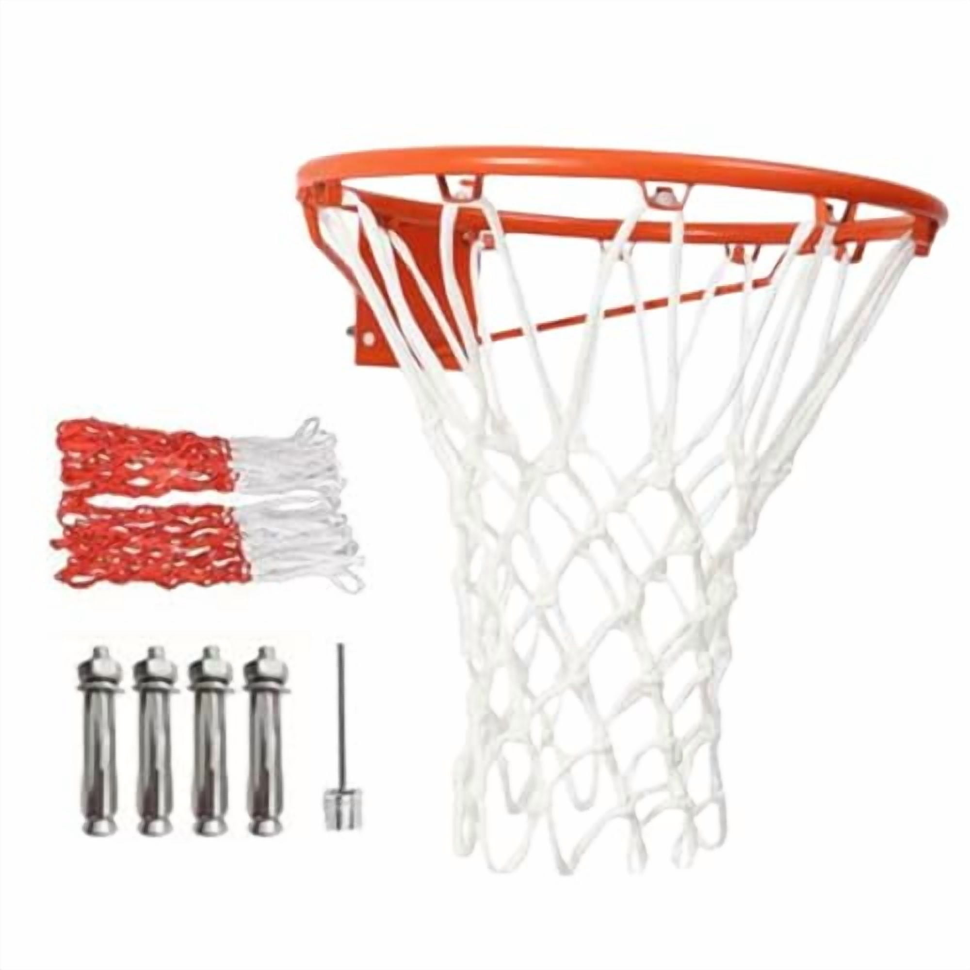 Basketball Rim, Basketball Rim Replacement, Wall Door Mounted Basketball Hoop, Breakaway Rim and Net for Ground & Wall-Mounted Basketball Hoops, Indoor/Outdoor