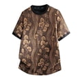 thumbnail image 5 of JTSRKL Mens Embroidered Jacquard T-shirts Patchwork Casual Loose Sporty Short Sleeve Crew Neck Tees Comfy Relaxed Daily Versatile Tops, 5 of 9