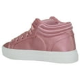 thumbnail image 3 of Soda Flat Women Chelsea Shoes Lace Up Satin Casual High Top Hidden Platform Sneakers White Sole Flatform booties SHADOW-G Pink Mauve 6, 3 of 3
