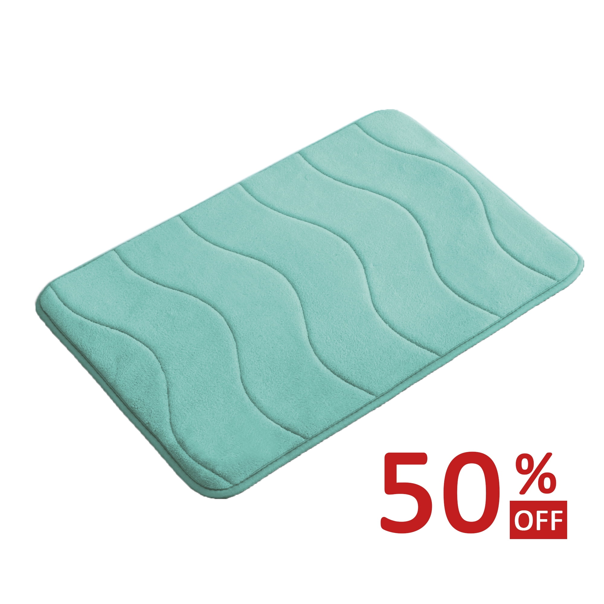 PrimeBeau Waved Pattern Fieldcrest Luxury Bath Rugs(17 Inch by 24 inch