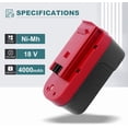 thumbnail image 7 of 2-Pack [Upgraded to 4000mAh] HPB18 Replacement for Black and Decker 18V Battery Compatible with B-lack and Decker 18 Volt Battery Ni-Mh 244760-00 A1718 FS18FL FSB18 Firestorm Cordless Tools (Red), 7 of 7