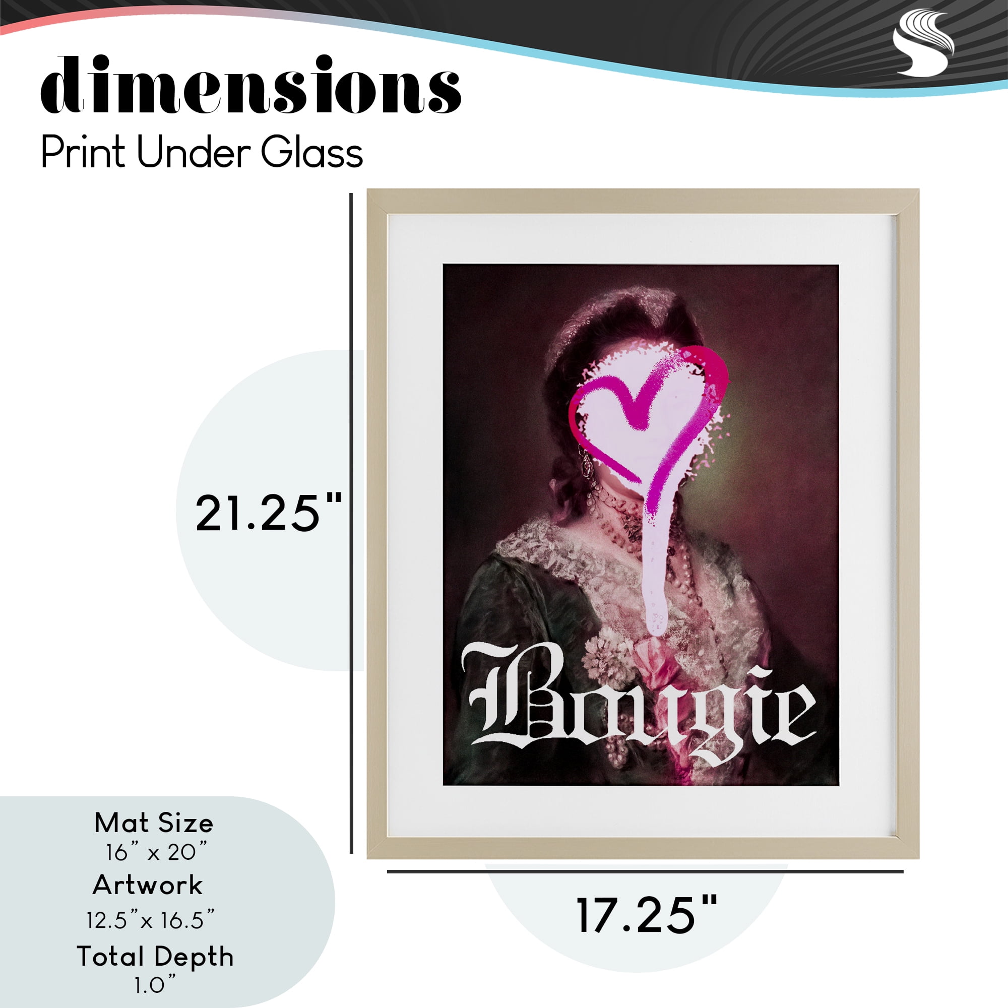 Bougie Classical Portrait Birch Framed Print Under Glass, design by Lil' Rue