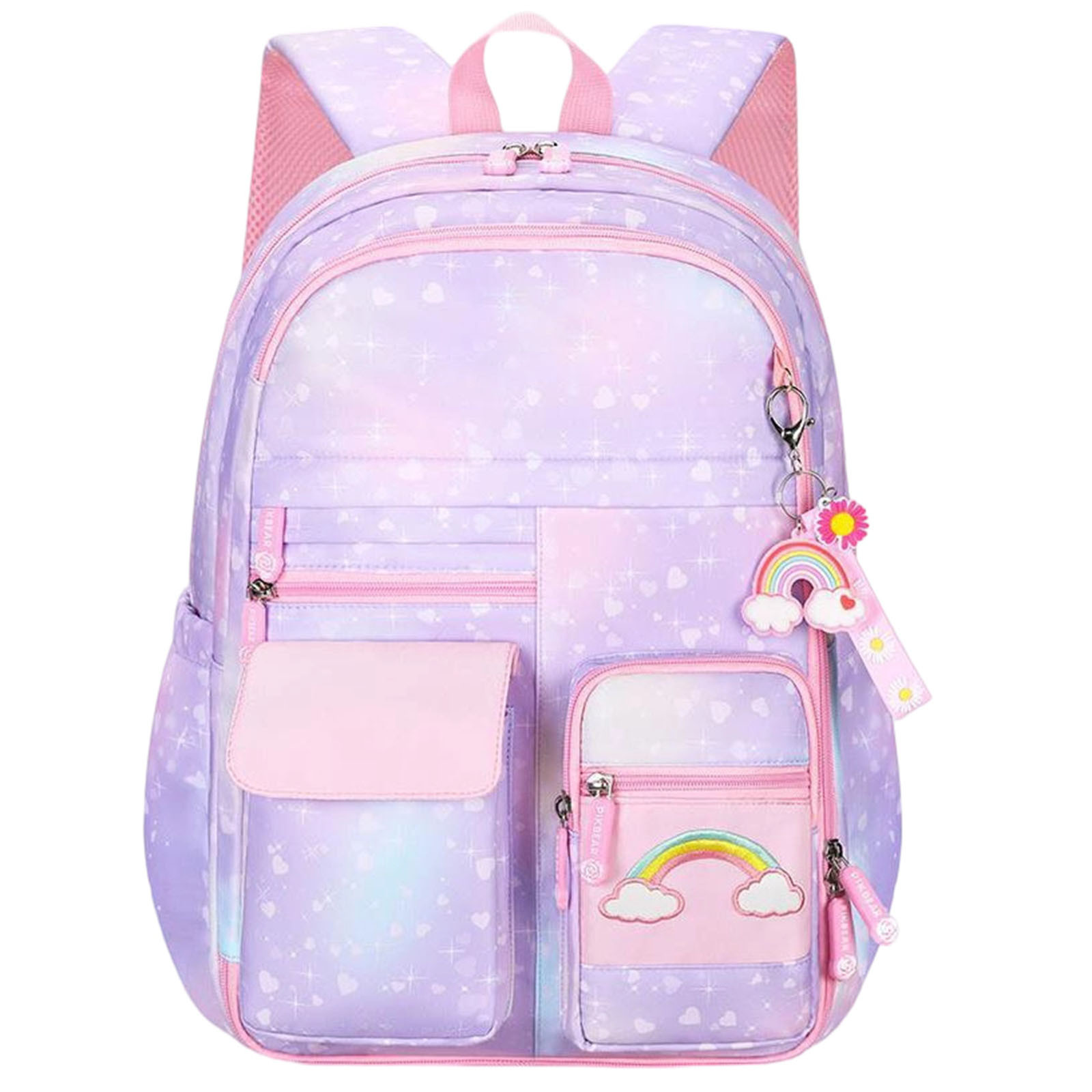 Mochila escolar para niñas, linda, ligera, gran capacidad, para primaria, púrpura, talla S 2