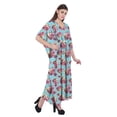 thumbnail image 3 of RADANYA Caftan Maxi Décontracté Long en Polyester à Fleurs Robe de Soirée d'Été de Plage Caftan pour Femmes Bleu Sarcelle, 3 of 5