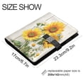thumbnail image 3 of Leather Planner Leather Notebook Notebook Journal Binder Design Pen Pocket Design Convenient for Storage Three Sunflowers, 3 of 6