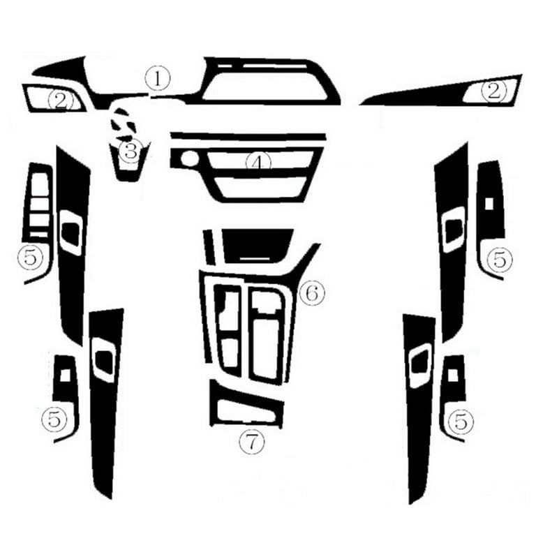 Interior Center Console Carbon Fiber Molding Sticker Decals For Ford Focus 15-18 Interior Center Console Carbon Fiber Molding Sticker Decals For Ford Focus 15-18