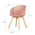 thumbnail image 6 of South Shore Flam Chair with Wooden Legs, Pink, 6 of 9