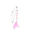 thumbnail image 5 of 1pc Pink & White Pom Pom Feather Teaser Wand For Cat Interactive Play, 5 of 5