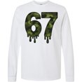 thumbnail image 3 of Inktastic Camouflage Number 67 Drip Pattern Long Sleeve T-Shirt, 3 of 5