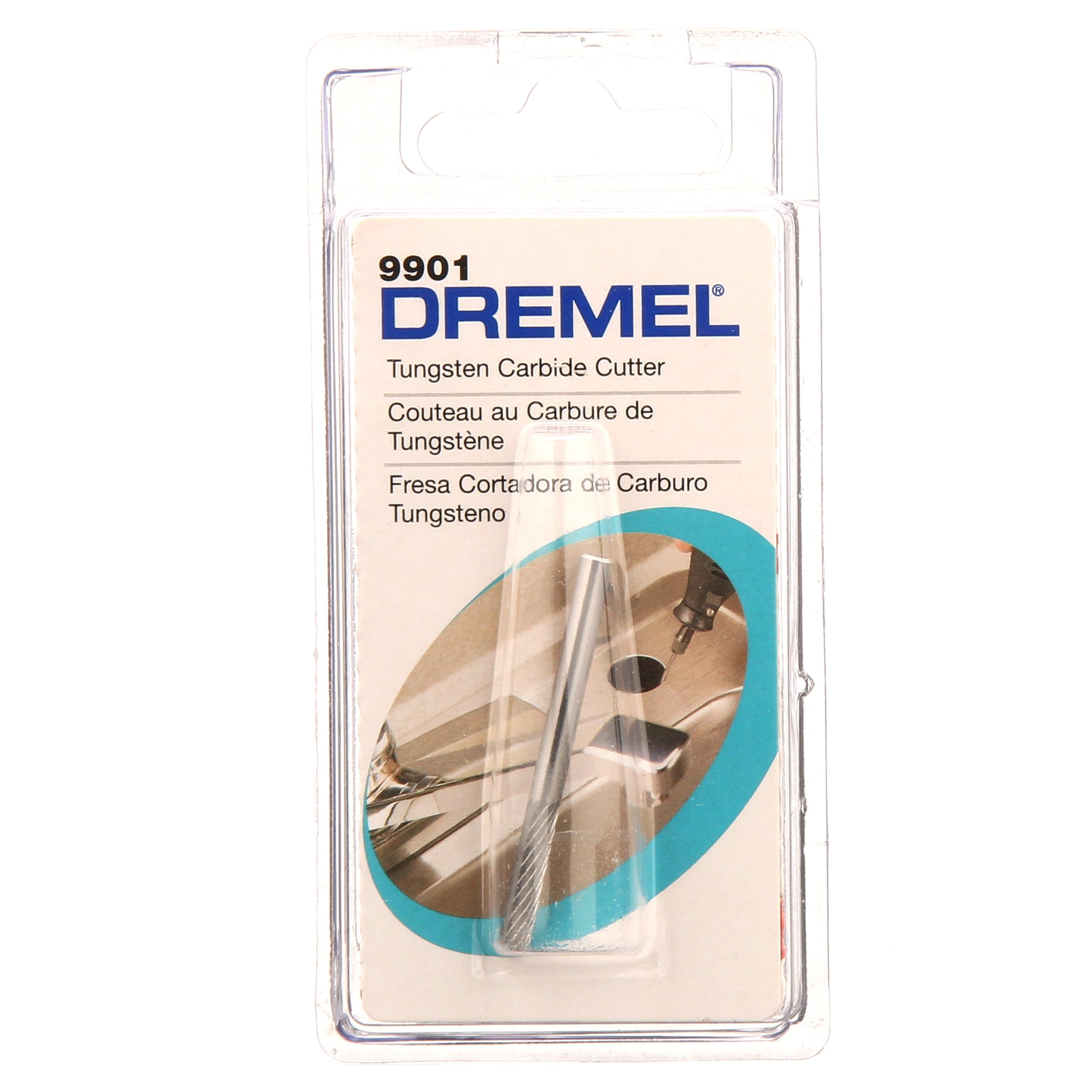 Dremel 9901 1/8 inch Rectangle Shaped Tungsten Carbide Cutter for Steel, Stainless Steel, Iron, Ceramics, Plastics, and Hard Wood