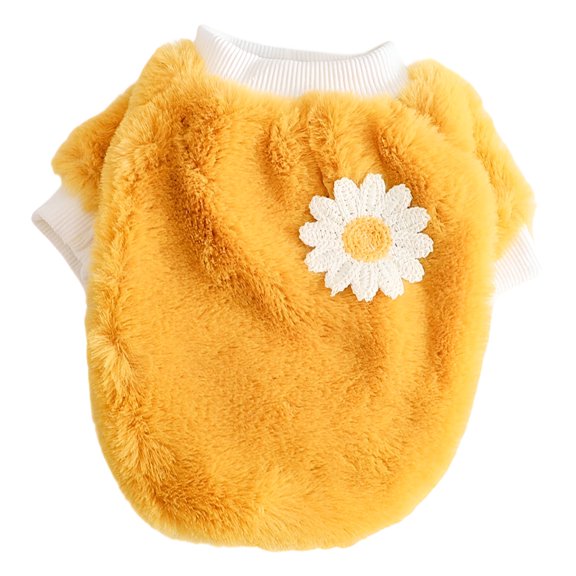 TELOLY Dog Sweater,Thickened Fabric Small Dog Sweater,Warmth Upgrade Dog Coats for Small Dogs,Yellow,M