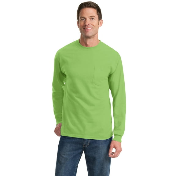 Port & Company Tall Long Sleeve Essential Pocket Tee. Pc61lspt