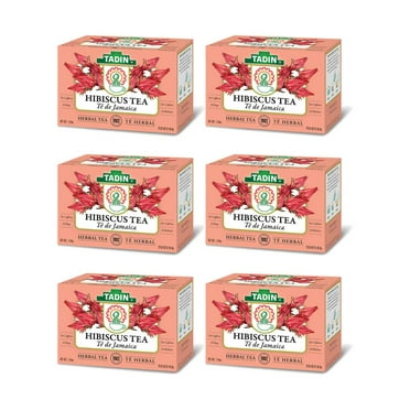 Tadin Herb & Tea Co. Hibiscus Herbal Tea. Caffeine Free. 24 Tea Bags. 1.44 oz. Pack of 6