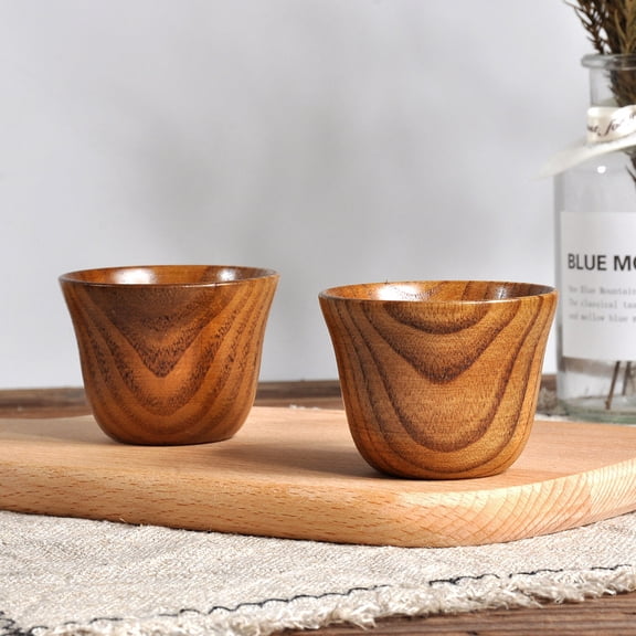 Dadiaei Wooden Tea Cups Set of 1, 75ml Handmade Natural Solid Wood Tea Cup for Coffee, Wine, Beer & Hot Drinks, Eco-Friendly Wooden Mug for Tea Lovers, Durable & Lightweight Design for Daily