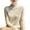 A-Beige, variant on Women's Sweaters Fall Winter Seamless Neck Knit Sweater Rhinestone Embellished Ribbed Pullover Soft Comfortable Layering Base Layer Tops