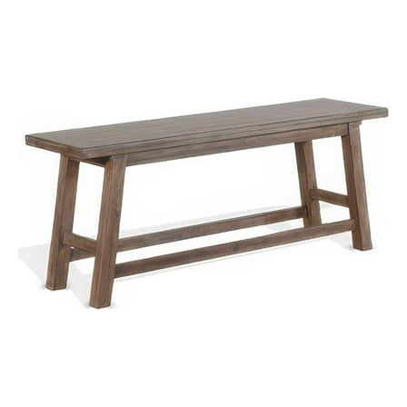 Yael Counter Height Bench- Light Brown Mahogany- Mindi Wood- 60 Inch