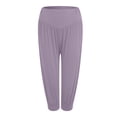 thumbnail image 6 of felwors Womens Modal Cotton Soft Yoga Sports Dance Harem Pants Light Purple, L, 6 of 8