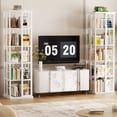 thumbnail image 4 of Homieasy Rotating Bookshelf, 360 Display Wood Spinning Bookshelves, 5 Tier Floorstanding Narrow Bookcase, Corner Bookshelf for Small Space, White, 4 of 7