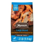 Merrick Real Chicken & Sweet Potato Dry Dog Food, Grain Free, 22 lb Bag