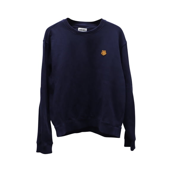 Pre-Owned Kenzo Tiger Embroidered Crewneck Sweatshirt in Navy Blue Cotton