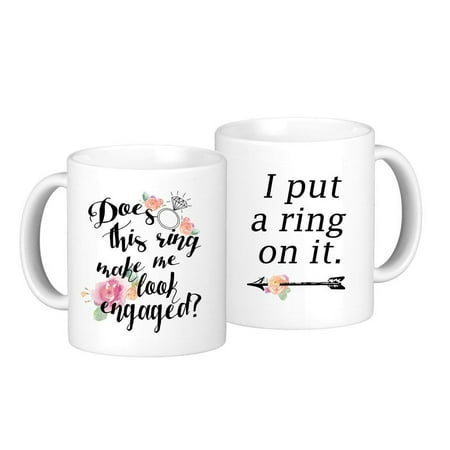 engagement coffee mug set quot does this ring make me look engaged