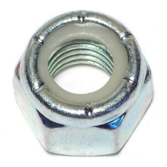 1/2"-13 Zinc Plated Grade 2 Steel Coarse Thread Nylon Insert Lock Nuts LNS-353