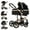 Standard-BLACKGOLD, variant on 2 in 1 Convertible Baby Stroller with Foldable Lightweight Carriage Reversible Removable Bassinet Pram,Adjustable Canopy,Travel Stroller for 0-36 Months,26 Pounds,Unisex