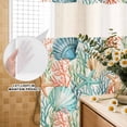 thumbnail image 3 of No Hook Shower Curtain, Coastal Beach Shower Curtains for Bathroom with See Through Top Window, Nautical Summer Coral Starfish Shell Waterproof & Washable Bath Curtain Standard 72"x72", 3 of 9