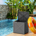 thumbnail image 4 of EasyUp 32 Gallon Resin Deck Box, Lockable Patio Outdoor Storage Box for Furniture, Garden Tools and Tools Storage, Waterproof Outside Storage Boxes（Black）, 4 of 8