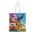 thumbnail image 1 of Super Wings Bolso de tela con estampado de lienzo para mujer, bolsa de compras reutilizable y estética, con cremallera interior, regalo para mujer,40*45cm., 1 of 6