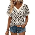 thumbnail image 5 of Roncen Short Sleeve Shirts for Women Casual Soft V Neck Basic Tee Tops Summer Outfit Clothes, 5 of 6