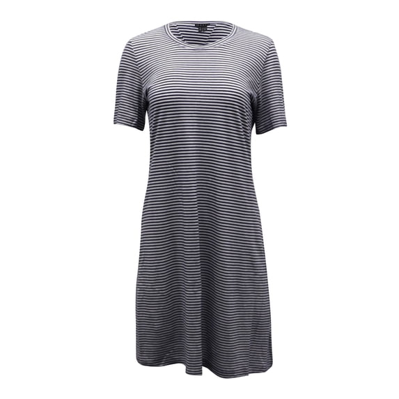 Pre-Owned Theory Striped T-Shirt Dress in Multicolor Cotton