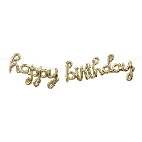 Bln Bnr HBD Gold, Balloon Banner HBD Gold