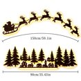thumbnail image 5 of Lighted Christmas Wall Decor Set, Wooden Santa Sleigh Reindeer and Village Tree Silhouette with Warm LED Backlight and Remote Control for Indoor Holiday Living Room Entryway, 5 of 6