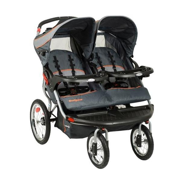 Baby Trend – Navigator Double Jogger Stroller with MP3 Plug-in, Weatherproof Speakers, large Storage Basket