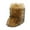 B Brown, variant on Women's Fuzzy Plush Winter Black Boots with Buckle Strap Fluffy Mid Calf Snow Boots Warm Fleece Lined Flat Fashion Dress Shoes Size 9