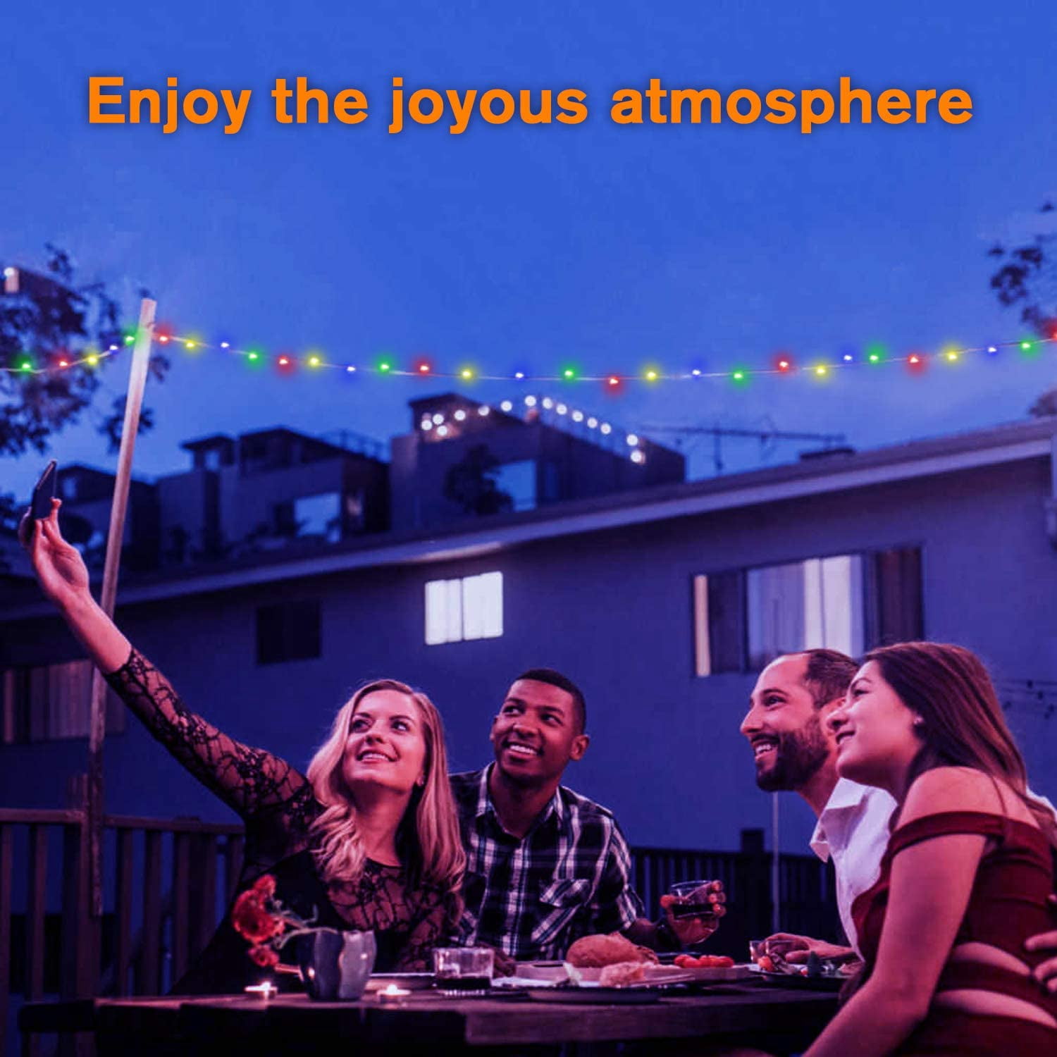Colorful Solar Fairy Lights Outdoor Waterproof, 2 Pack Each 33ft 100 LED Solar String Lights, 8 Modes Silver Wire Solar Twinkle Lights for Halloween Christmas Patio Garden