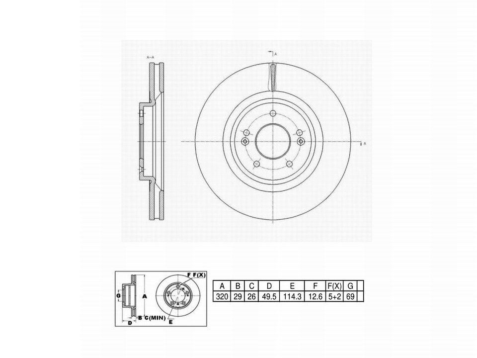 UltraHC Coated High Carbon Brake Rotor, Front UR006236, Kia Sorento 2020-2016